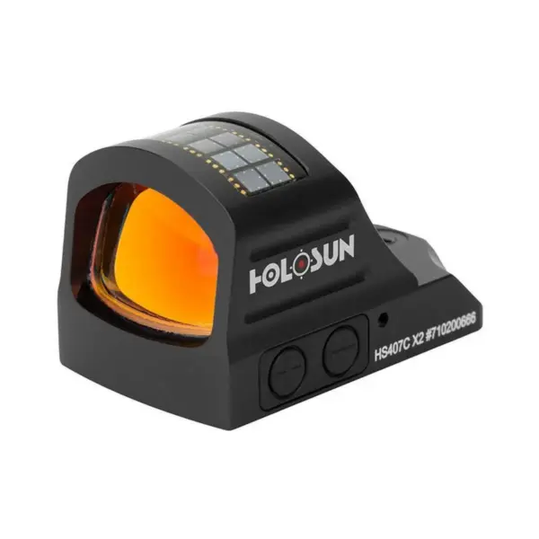 Holosun - Kolimator otwarty HS407C X2 - Panel słoneczny - Czerwony znak celowniczy - 2 MOA - Czarny