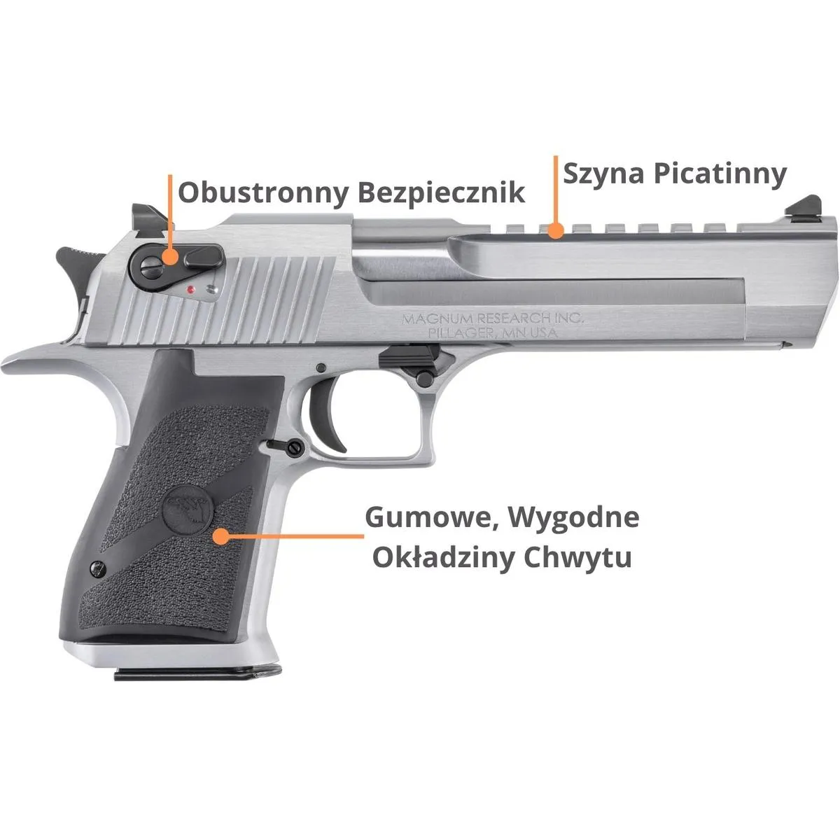 Desert Eagle XIX 6'' Brushed Chrome .44Magnum - obrazek 3