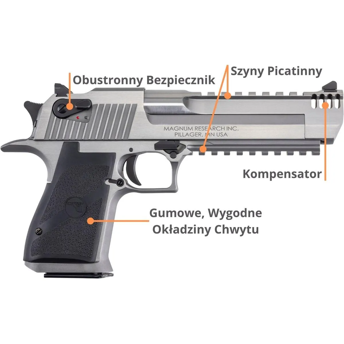 Desert Eagle XIX 6'' Stainless Steel MBI .44Magnum - obrazek 5