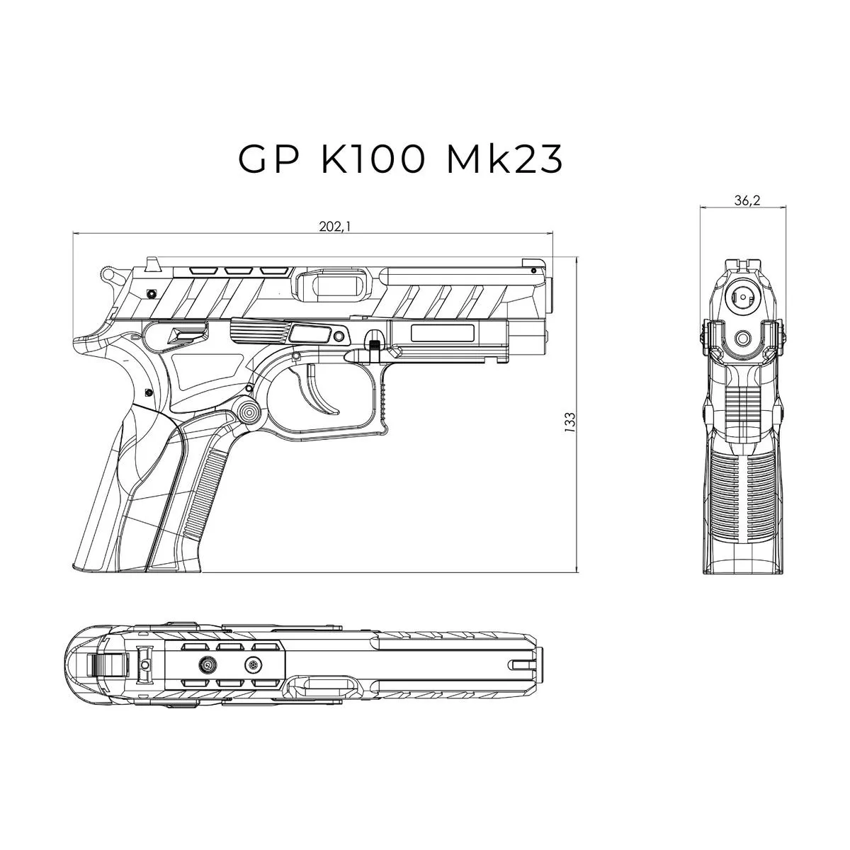Grand Power K100 MK23 - OR - FDE - obrazek 3