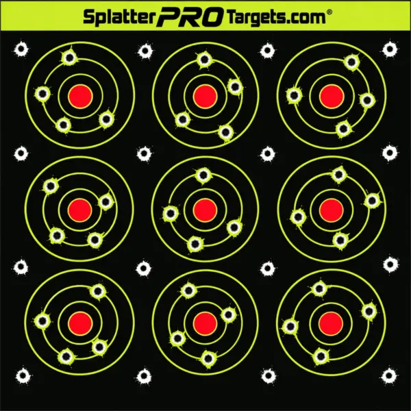Tarcza reaktywna Splatter PRO Target 9 Kółka Karabin 30x30